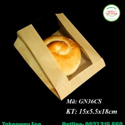 Túi đựng bánh Hamburger có cửa sổ